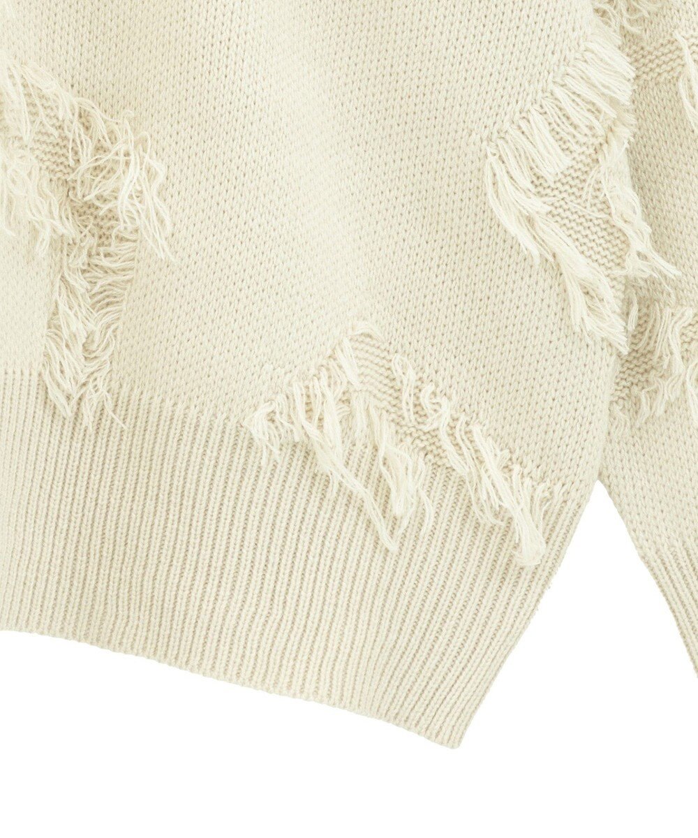 YECCA VECCA スター柄フリンジルーズニット 