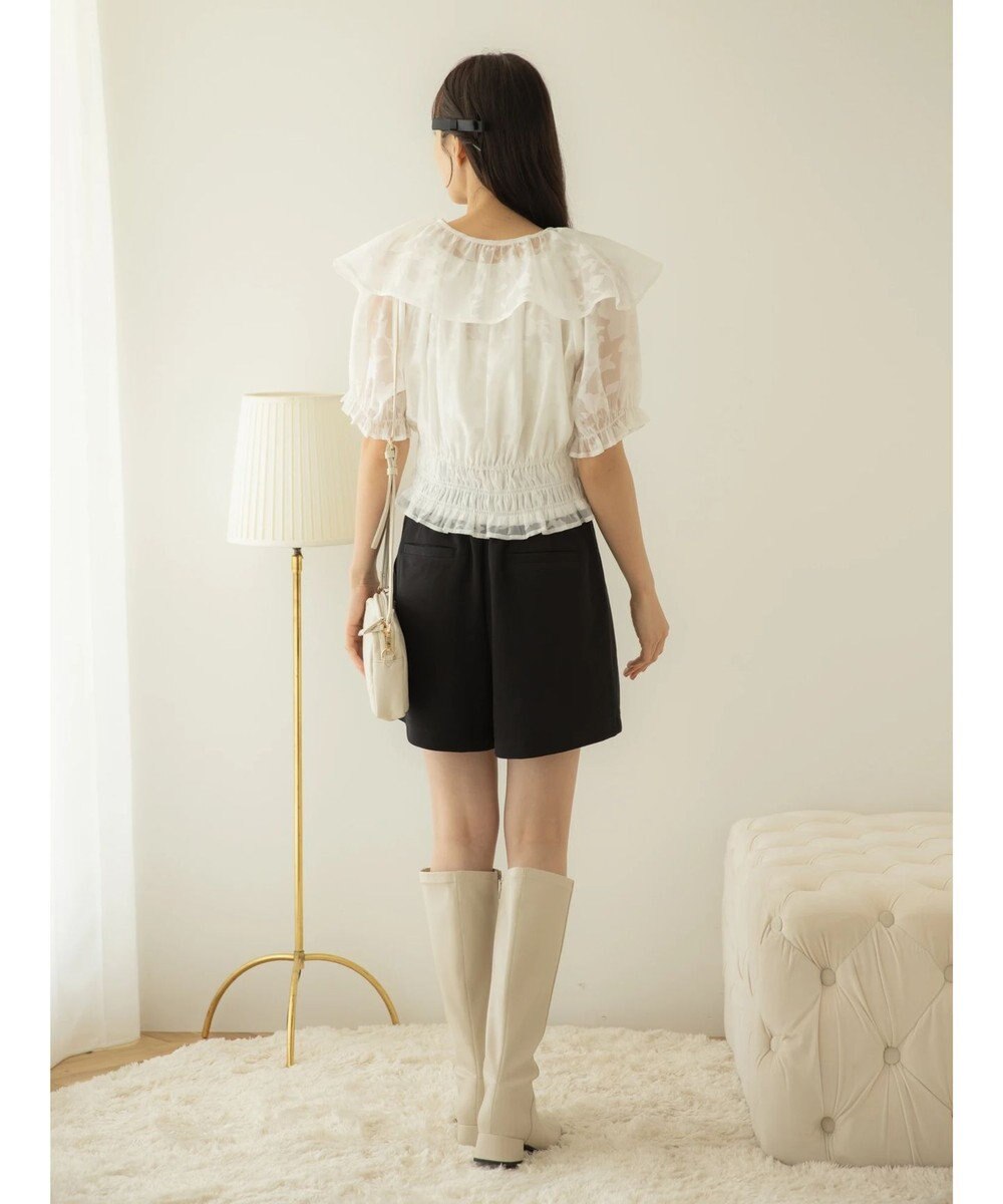 earth music&ecology 衿付きフラワーブラウス 