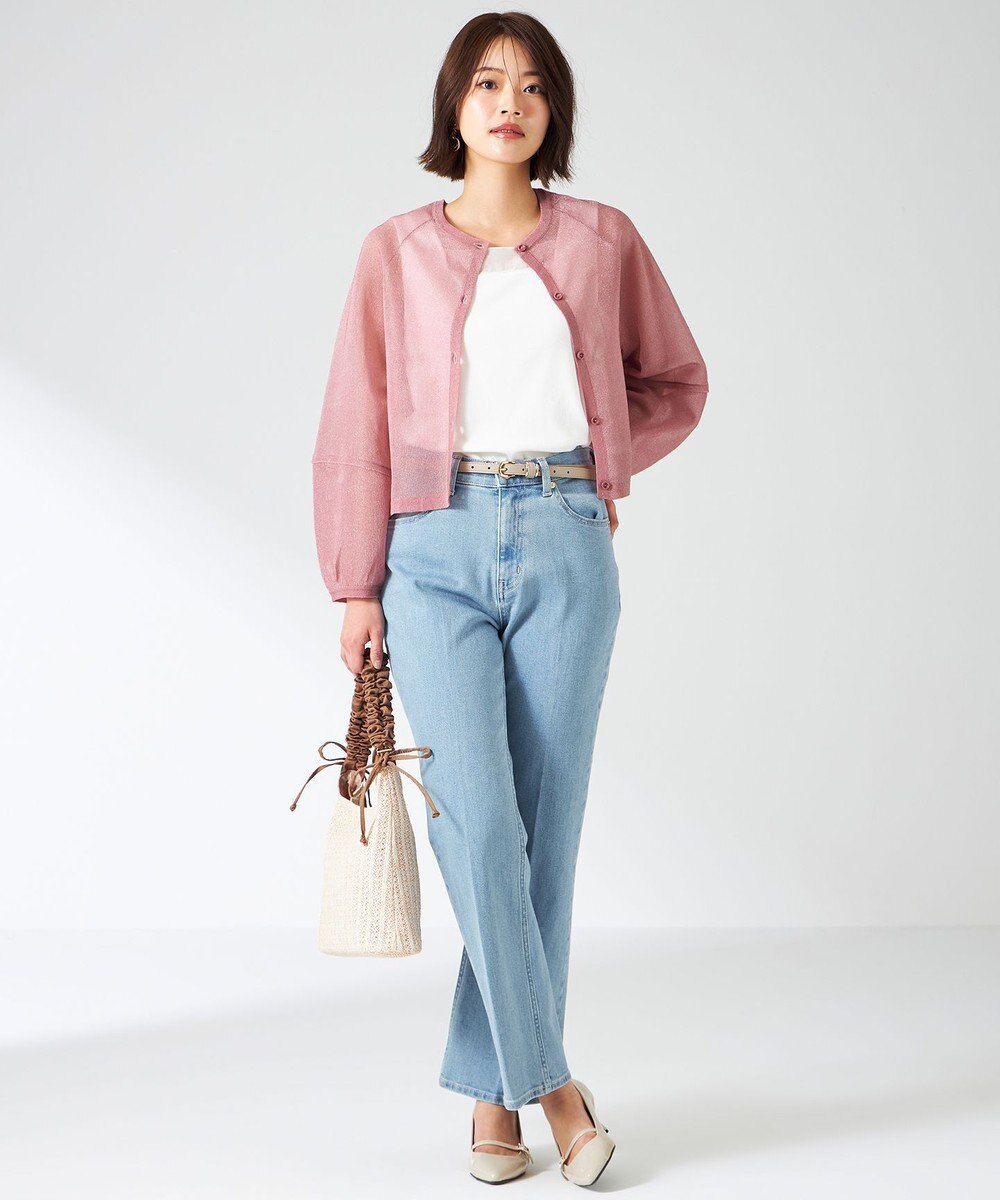 ANY SIS 【洗える】シアーランタンスリーブ カーディガン 