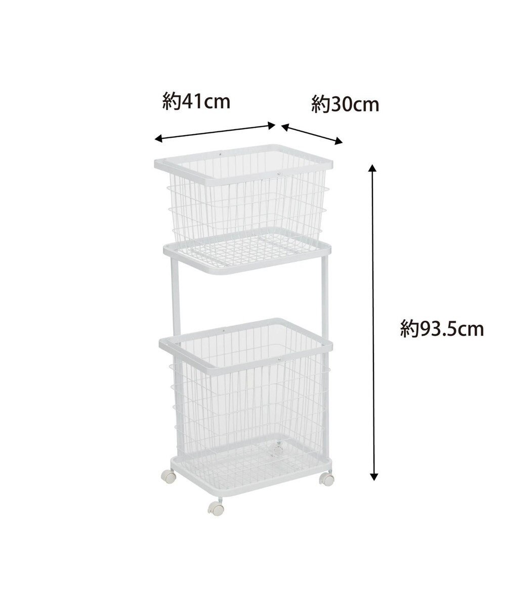 tower ランドリーワゴン+バスケット タワー ホワイト 