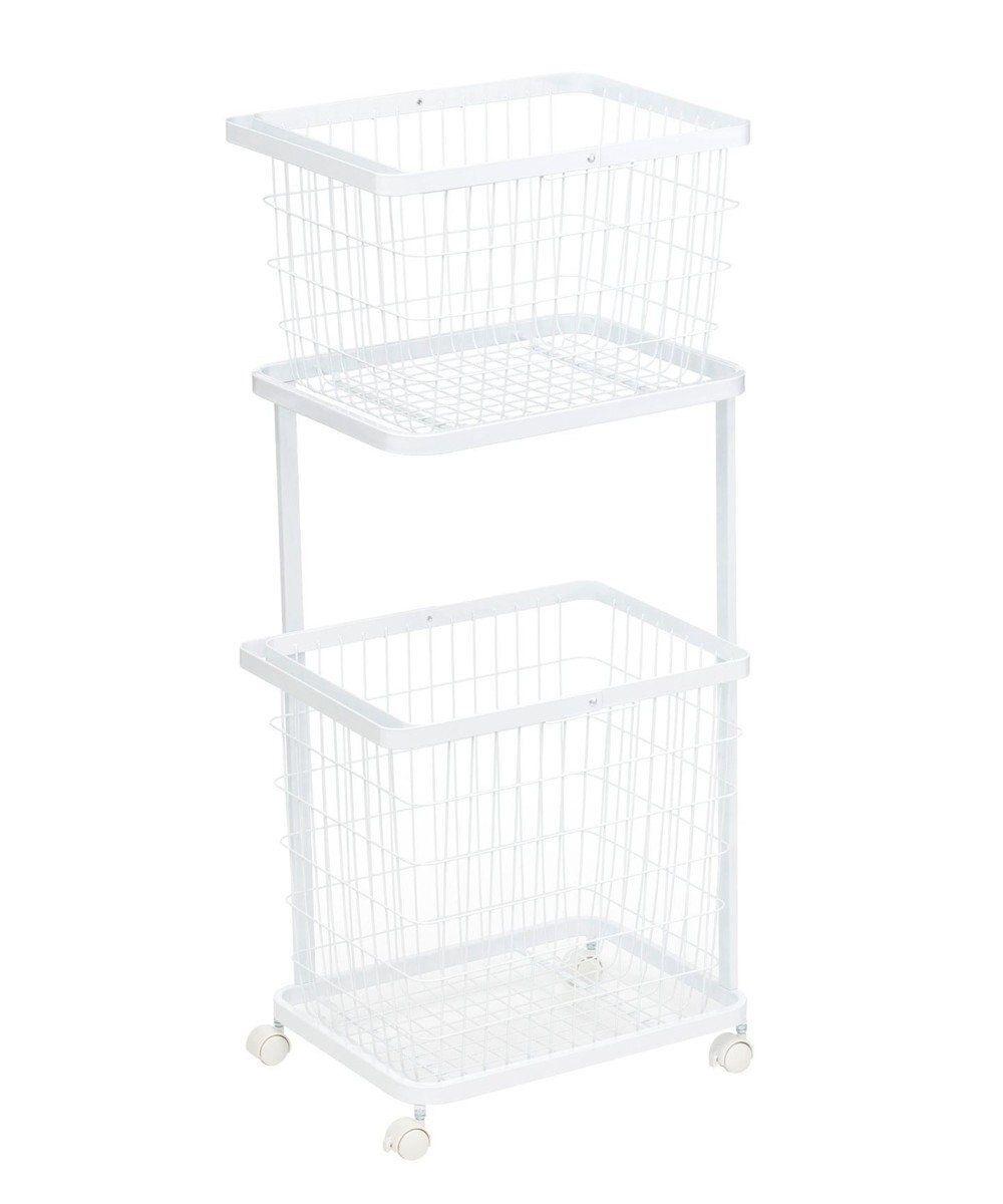 tower ランドリーワゴン+バスケット タワー ホワイト 