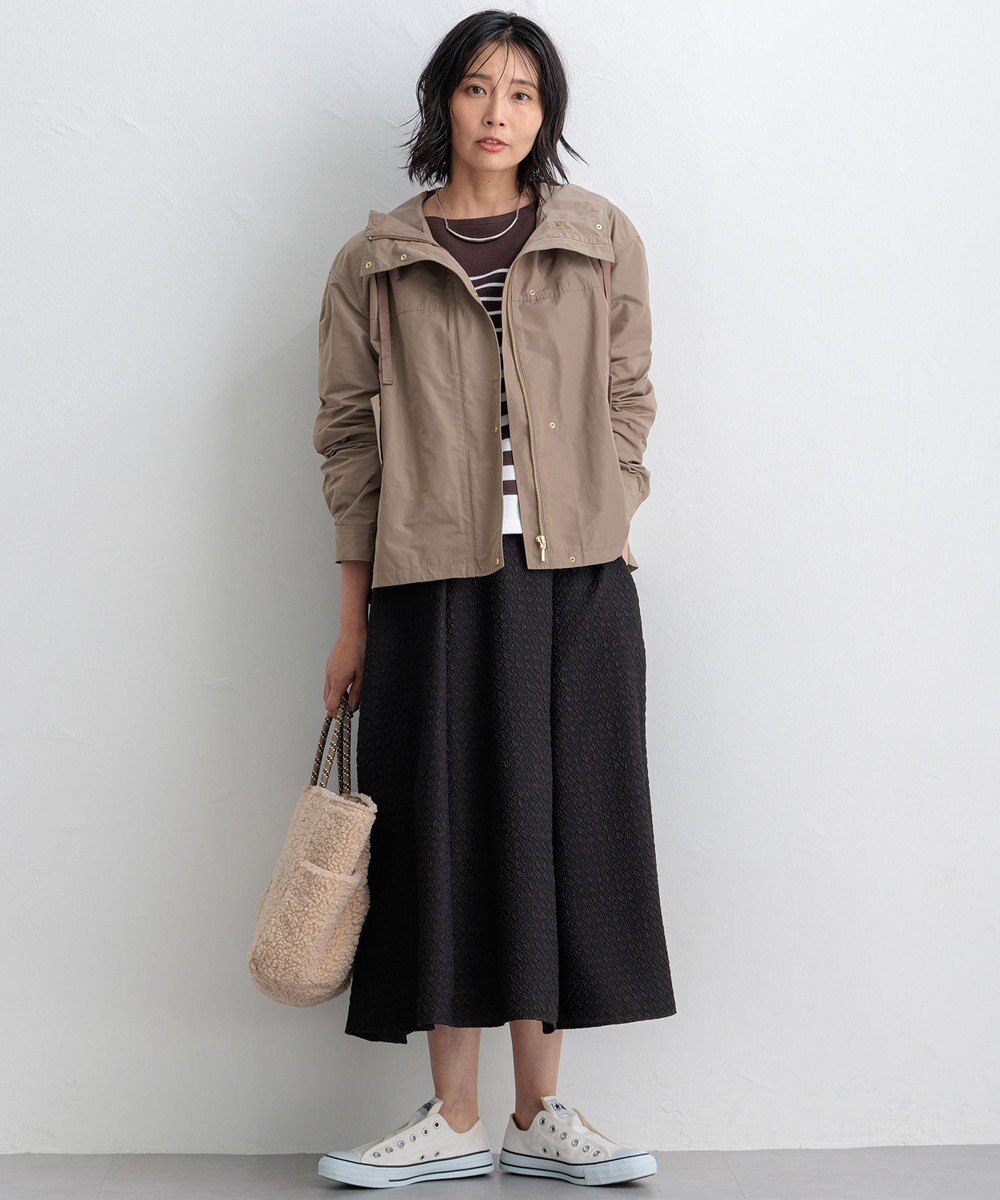 23区 【撥水加工/洗える】ブライトタフタ マウンテンパーカー 