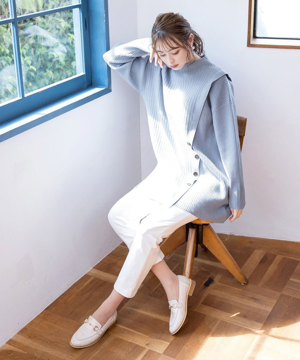 Tiaclasse L 【洗える】1枚でもレイヤード効果のあるサイドボタンチュニック 