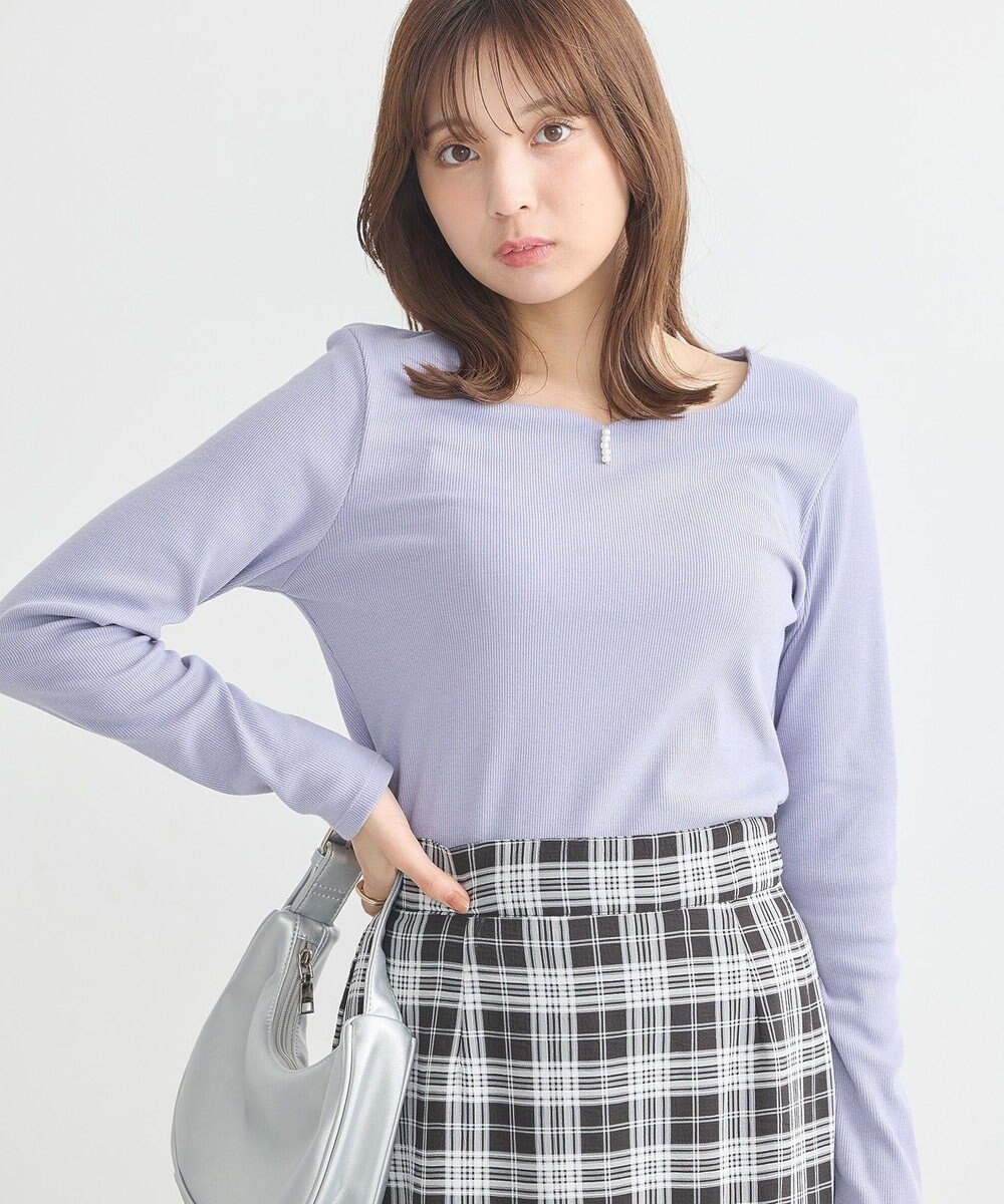 earth music&ecology ハートネックパールプルオーバー 