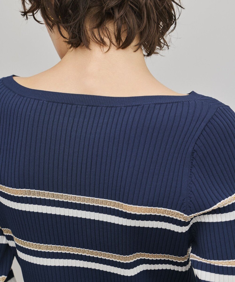 GRACE CONTINENTAL ラメボーダーニットトップ 