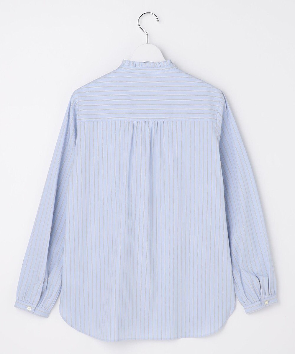 J.PRESS LADIES S BEZコットンナイロン ストライプ フリル襟 ブラウス 