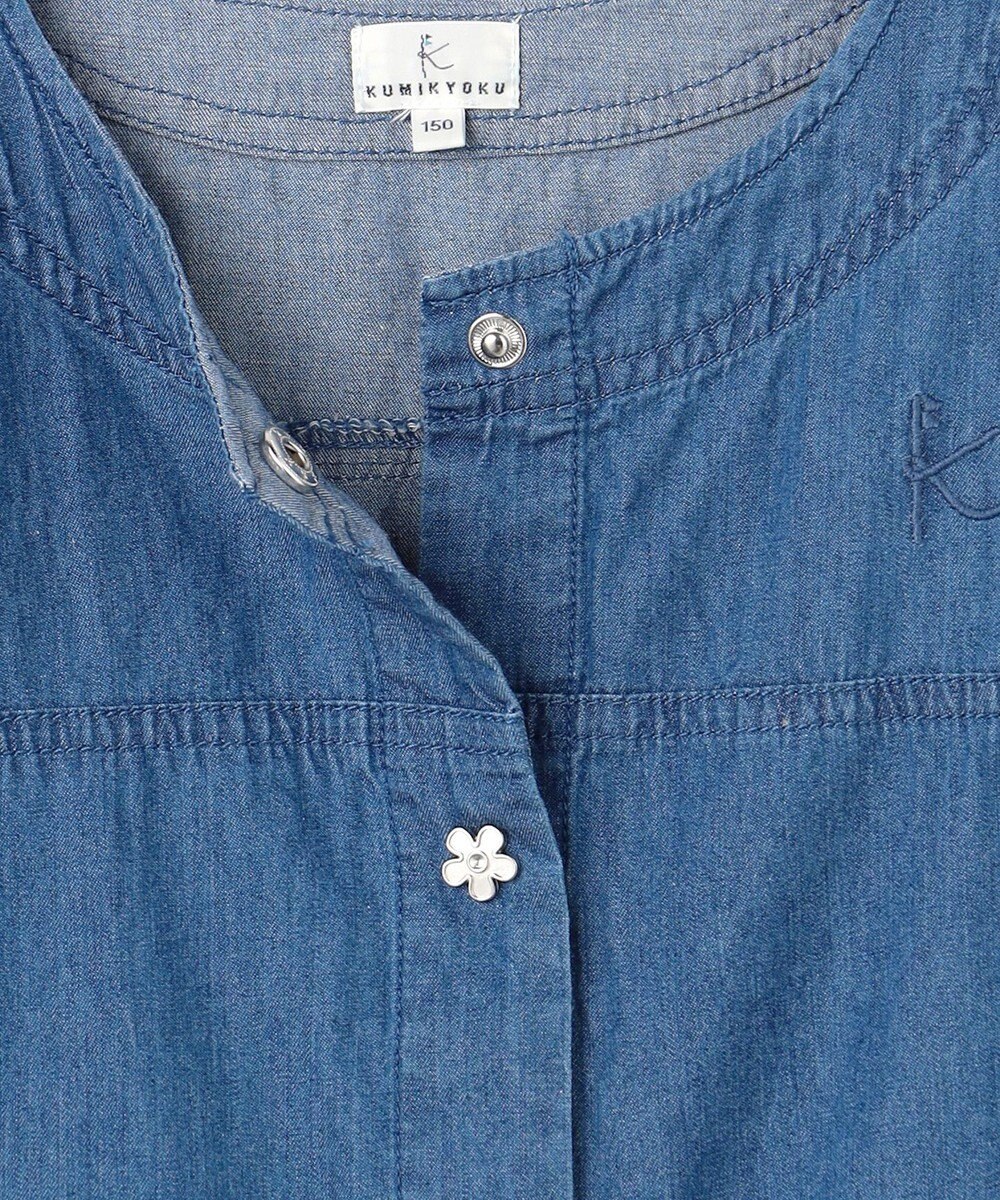 組曲 KIDS 【150-160㎝】 フラワーボタンデニムジャケット 