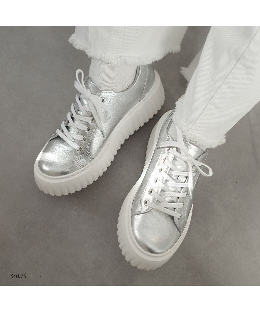 Pointer 日本製 レースアップ厚底スニーカー 