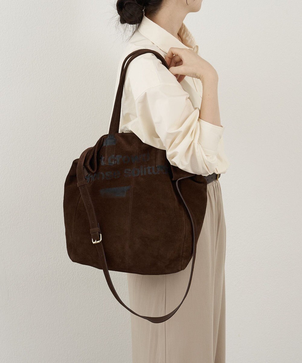 russet ステンシルデザインスエード2WAYトートバッグ(CE-1639) 