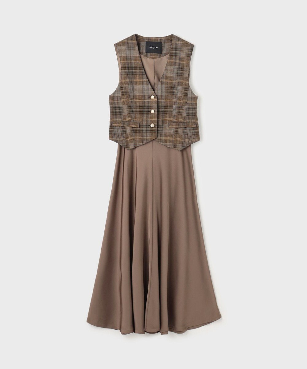 GRACE CONTINENTAL サテンコンビジレワンピース 