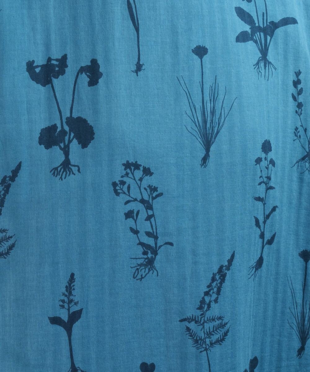 muuc 【ゆったりシルエットで涼しく上品】植物の影絵プリント ワンピースドレス 