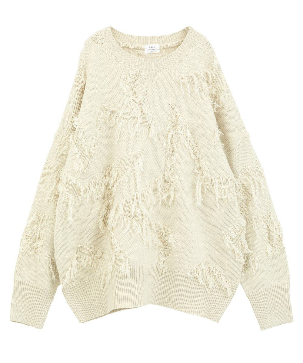 YECCA VECCA スター柄フリンジルーズニット 