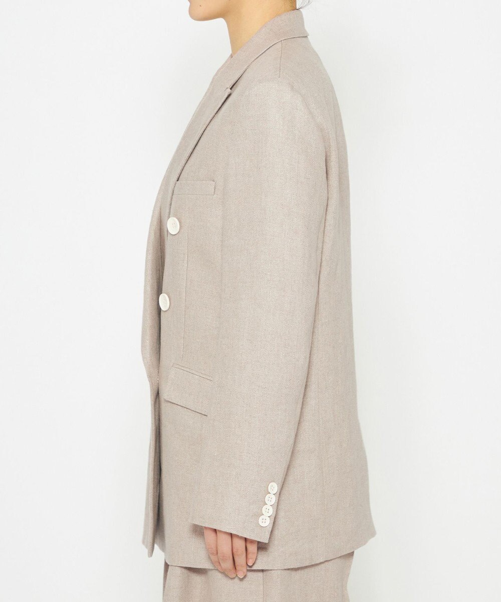 uncrave ヘリンボーン リネン ジャケット（uncrave WHITE） 