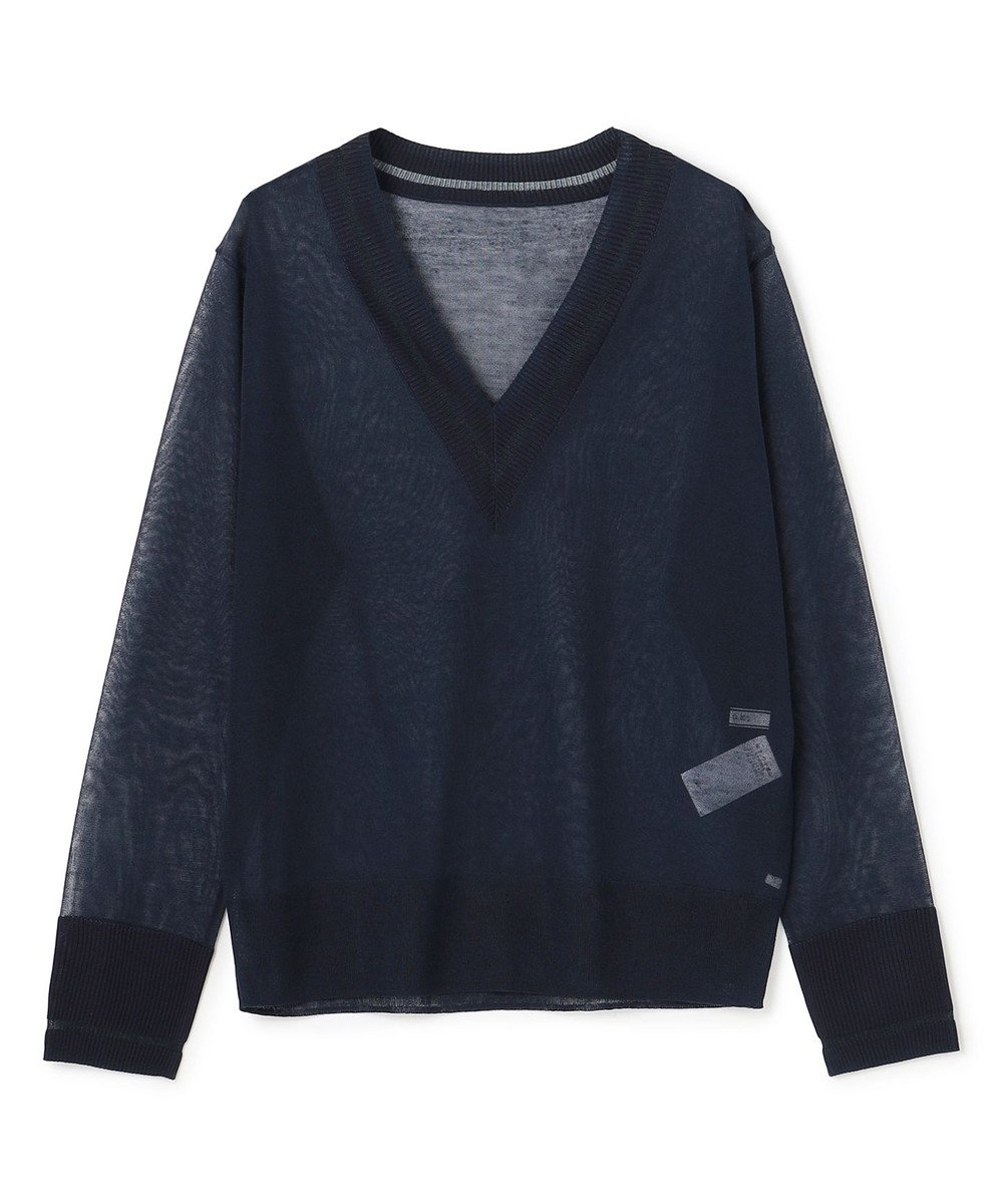 BEIGE， GOVERNOR / シアー Vネックチルデンニット 