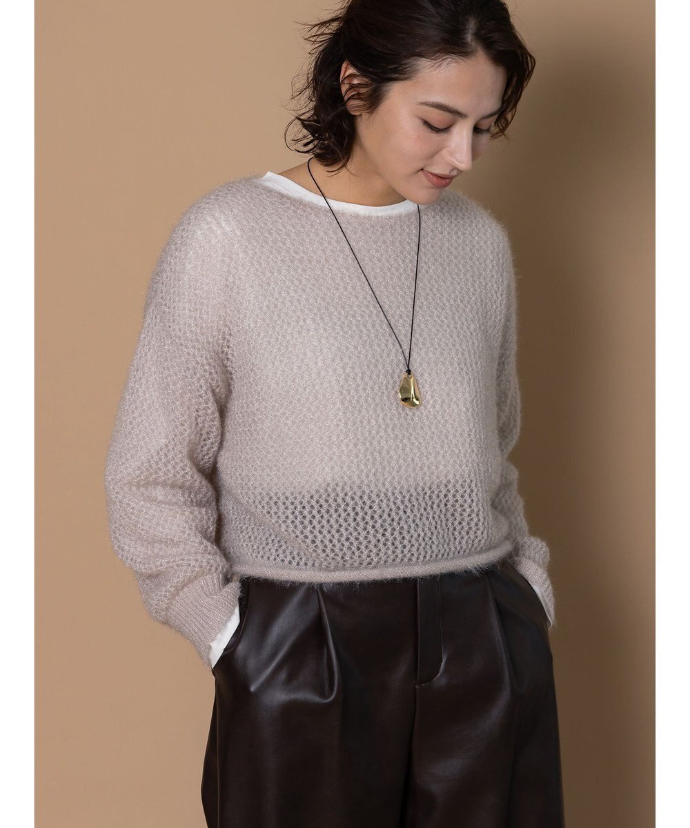 Te chichi 【泉 里香さん着用・Oggi.jp10/23掲載】キャットヤーンメッシュニット 