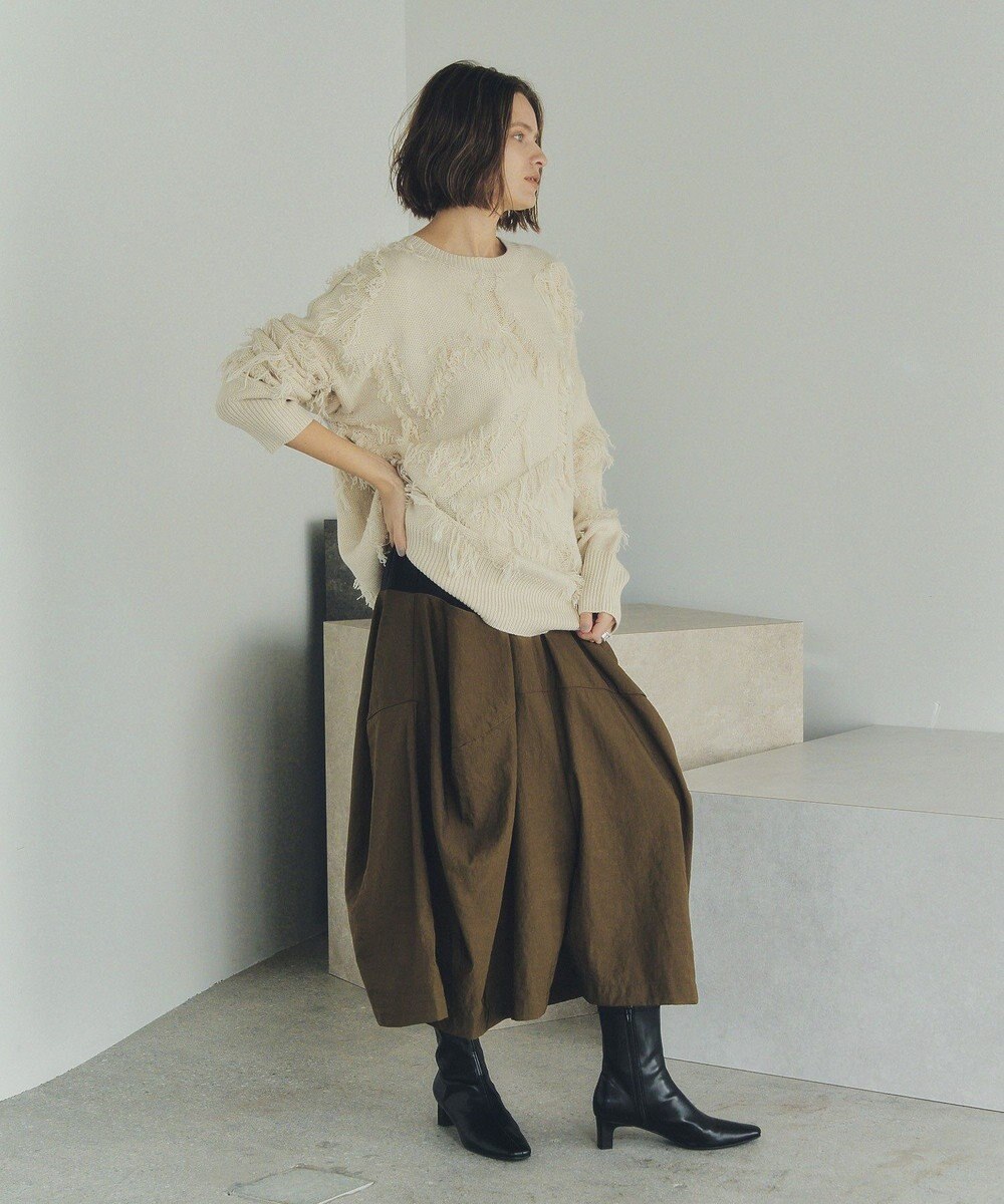 YECCA VECCA スター柄フリンジルーズニット 