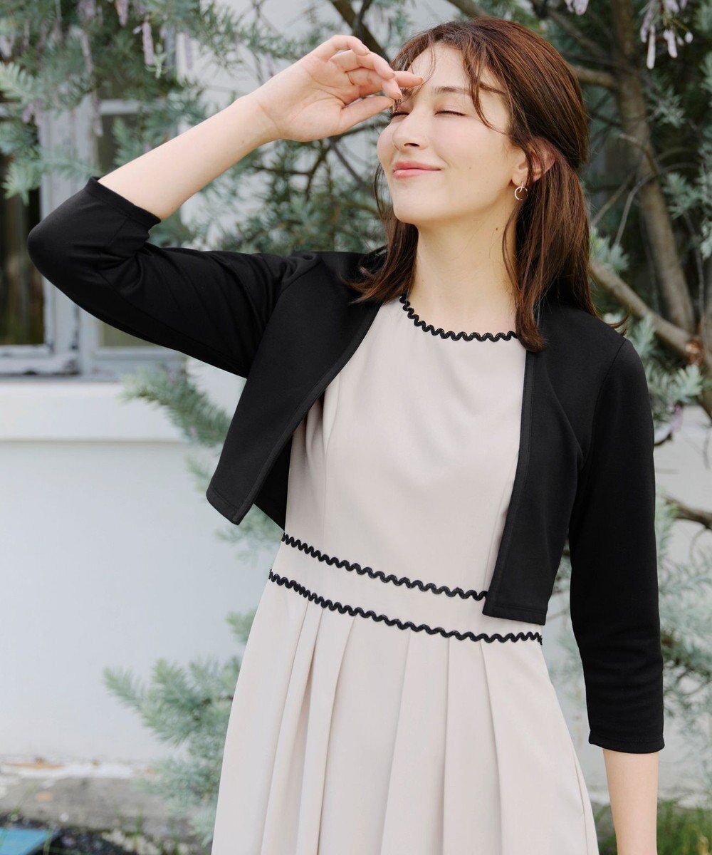 Tiaclasse 【UVカット・吸水速乾】 “きれい見え” カットソーストレートボレロ 