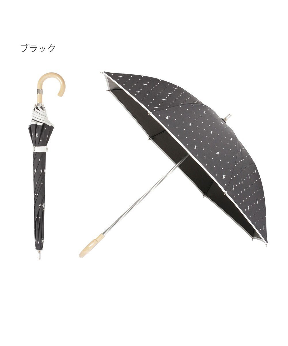 MOONBAT POLO RALPH LAUREN（ポロ ラルフローレン）晴雨兼用日傘 ドット 長傘 遮光率100％ 遮熱 UV 