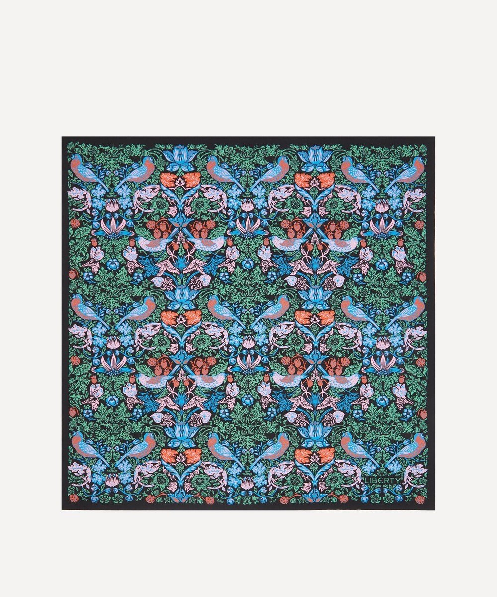 LIBERTY. ストロベリー メドゥフィールド 70x70 シルク スカーフ 