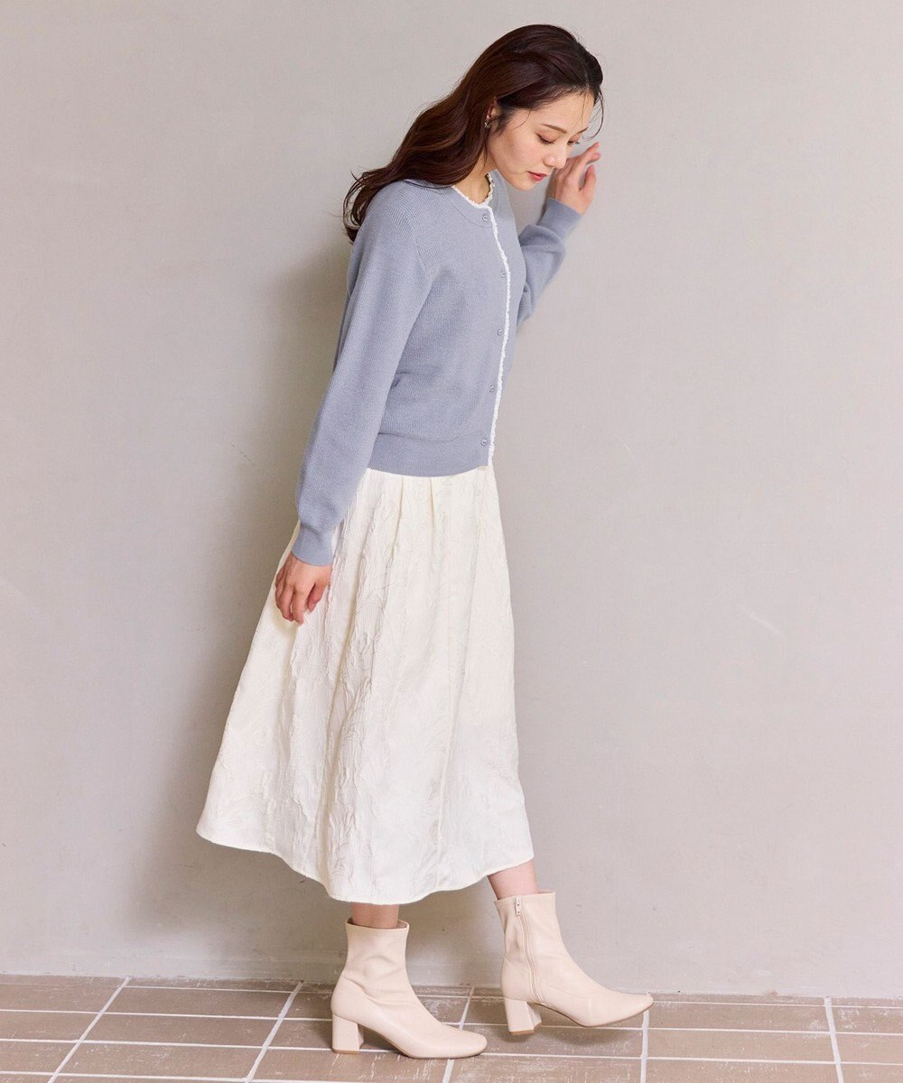 Feroux レーストリム ニット カーディガン 