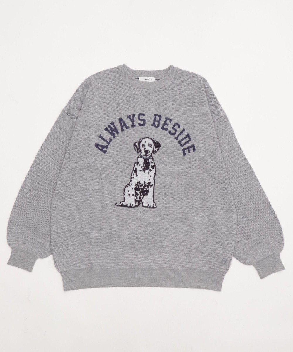 WEGO 【洗える】グラフィックニットBIGプルオーバー 