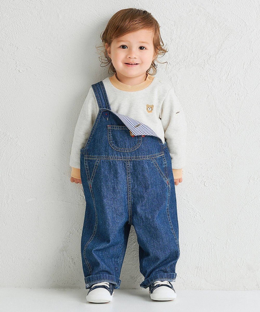 MIKI HOUSE HOT BISCUITS 【70-120cm】【Everyday Series】ワンポイント くすみカラー裏毛パイルトレーナー 