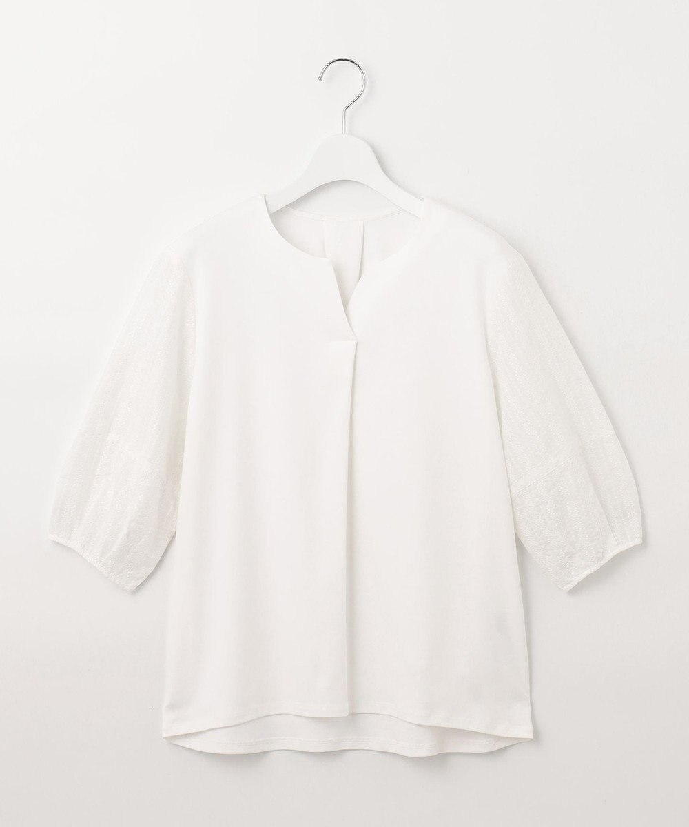 J.PRESS LADIES 【WEB限定カラーあり・接触冷感・UVケア】 スムースジャージー キーネック カットソー 