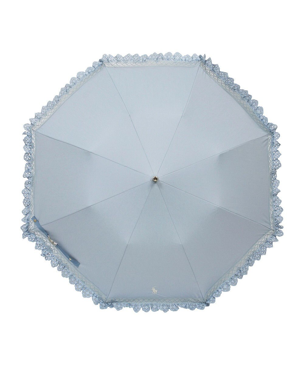 MOONBAT 【遮光/晴雨兼用日傘】POLO RALPH LAUREN(ポロ ラルフローレン) エンブフリル 折りたたみ傘 楽折 遮熱 UV 