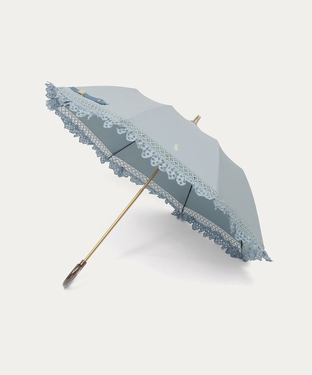 MOONBAT 【遮光/晴雨兼用日傘】POLO RALPH LAUREN(ポロ ラルフローレン) エンブフリル 折りたたみ傘 楽折 遮熱 UV 