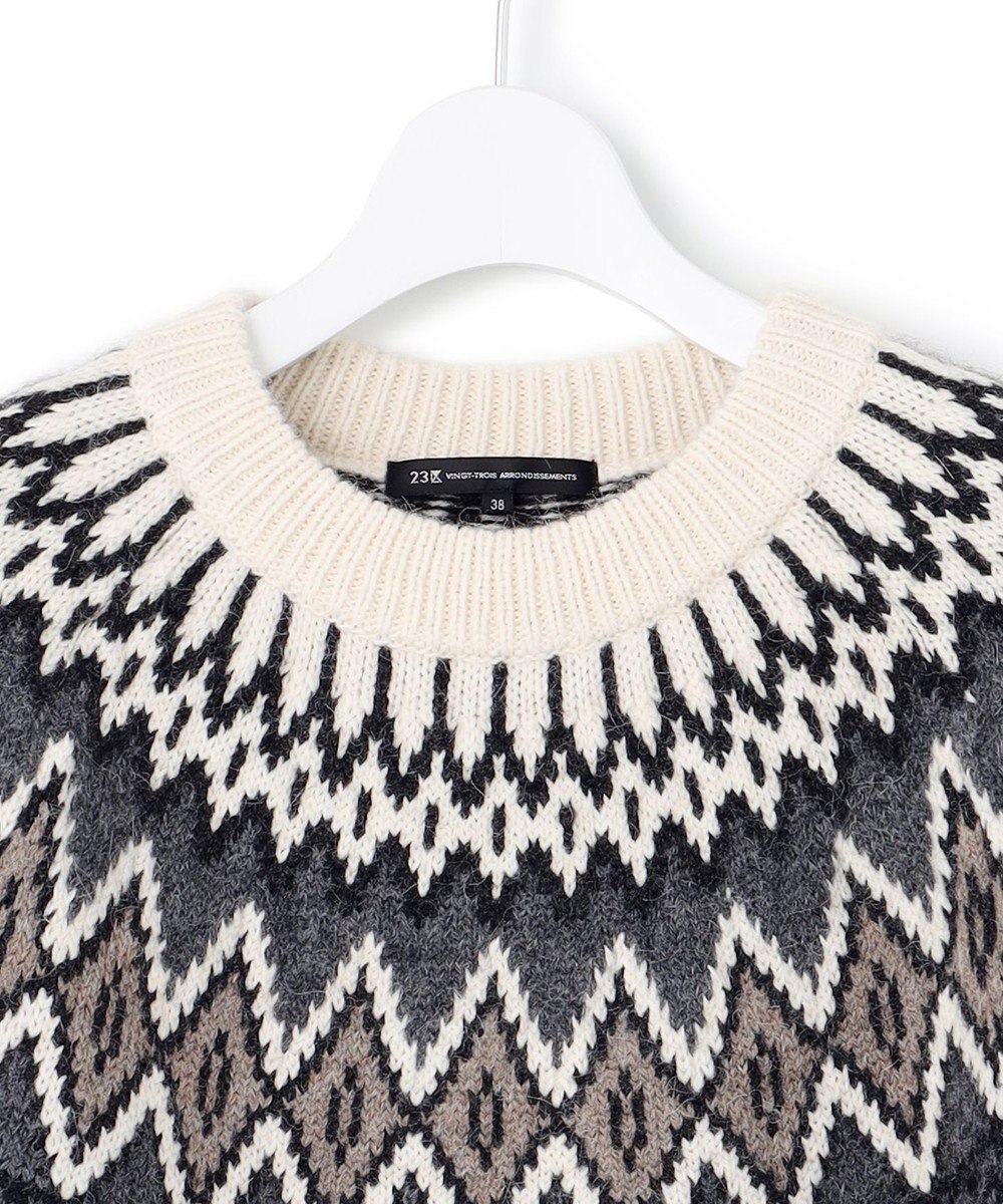 23区 【洗える】ジャガード クルーネック ニット 