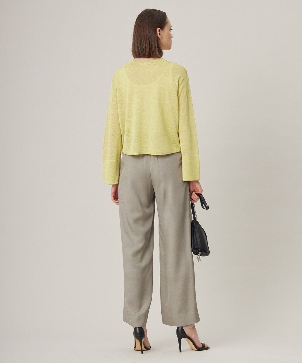 ICB 【洗える】 リネンレーヨンハイゲージ クロップドプルオーバー 