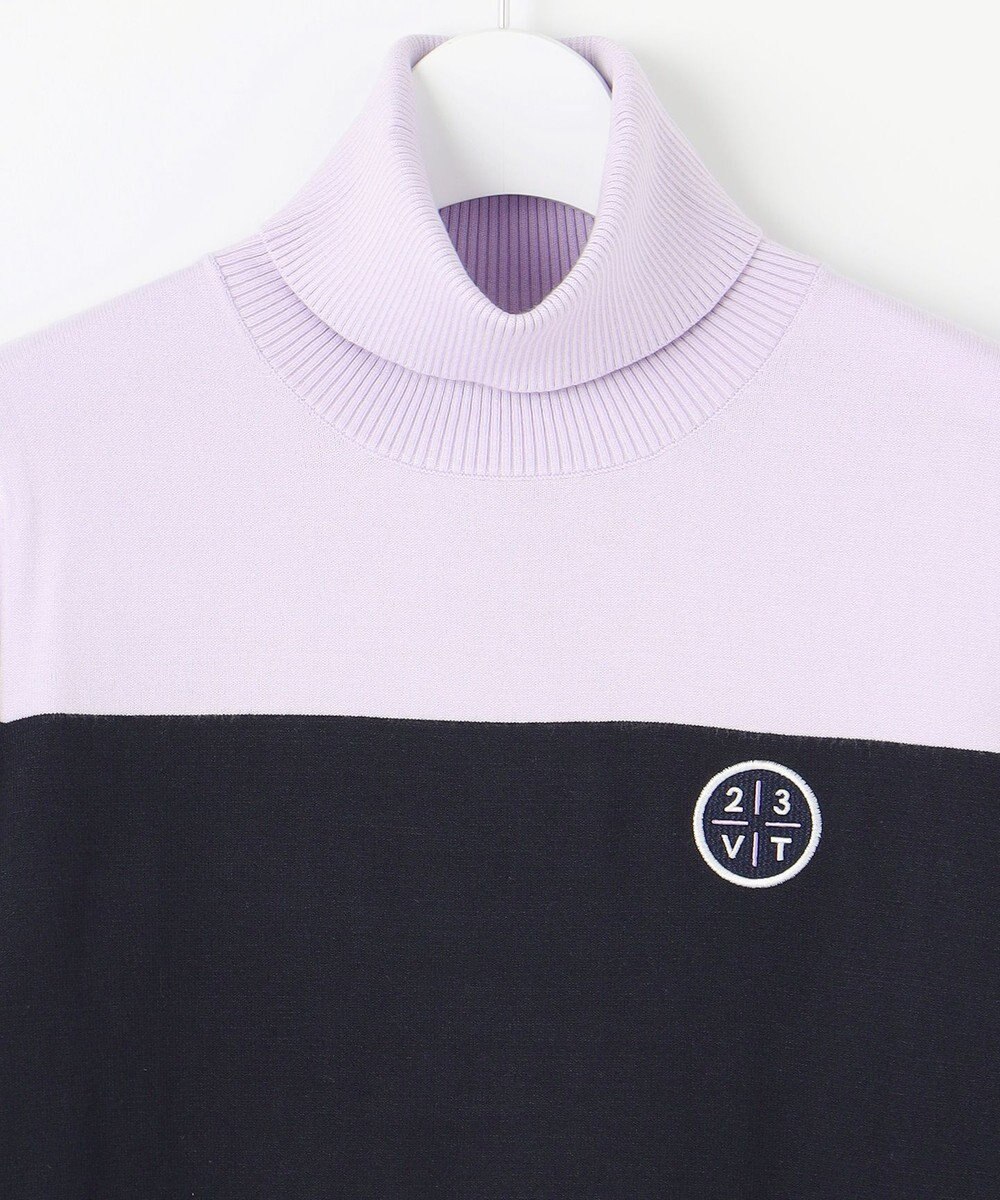 23区GOLF 【WOMEN】【ウォッシャブル】カラーブロックモックネック ニット 