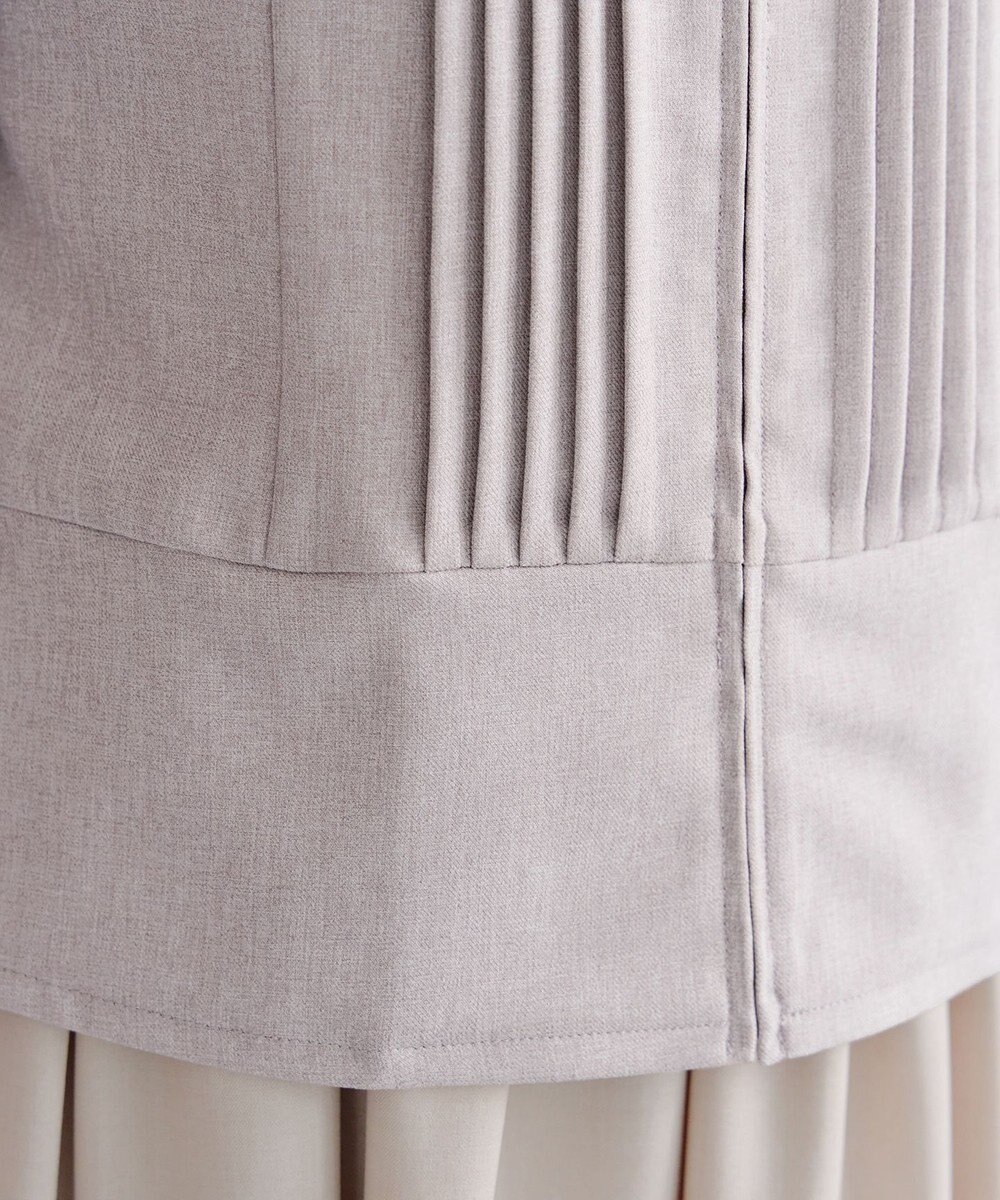 Tiaclasse L ピンタックノーカラージャケット 