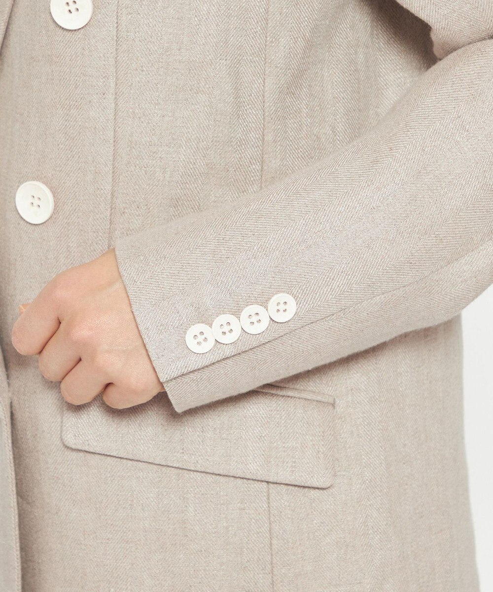 uncrave ヘリンボーン リネン ジャケット（uncrave WHITE） 