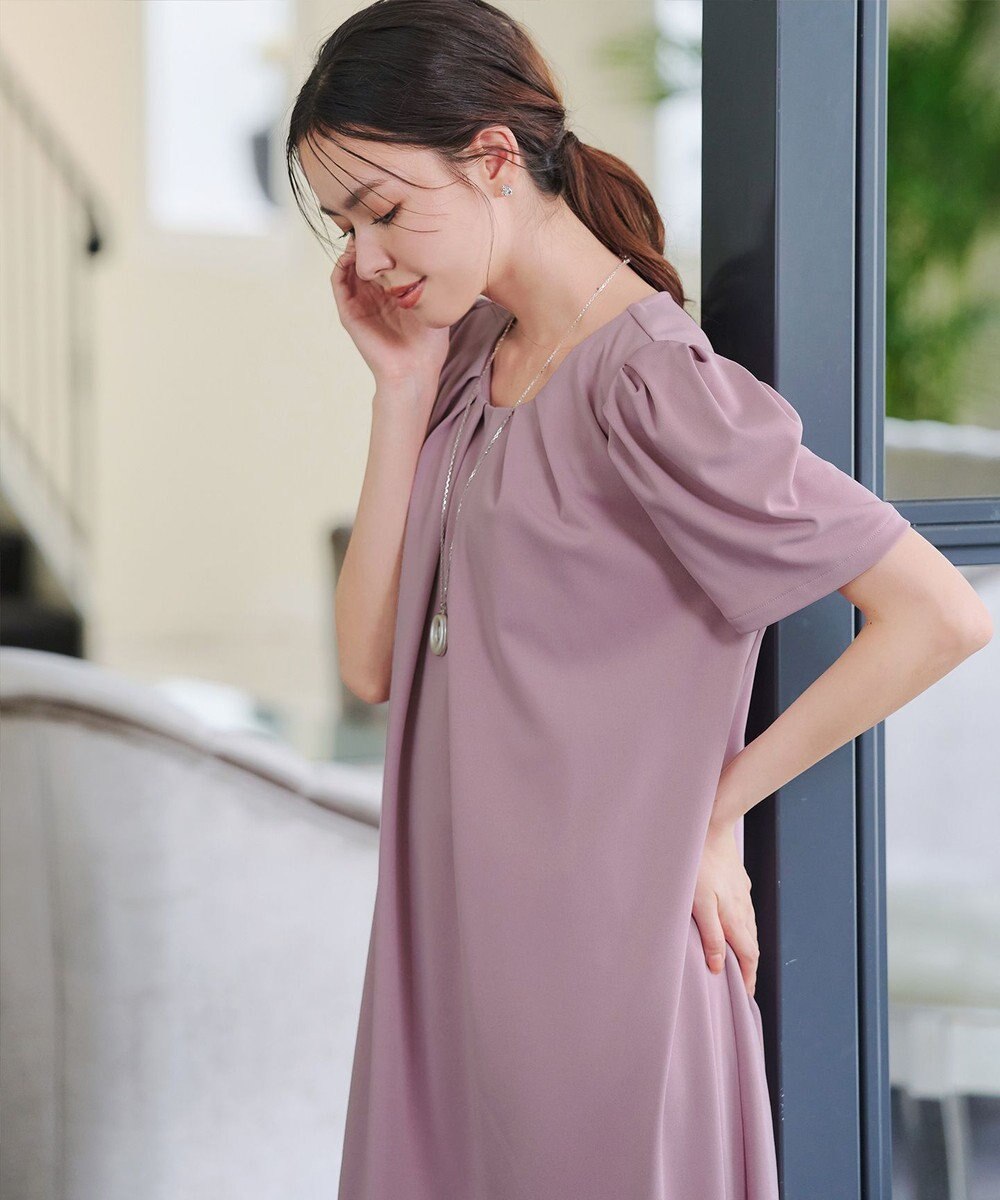 Tiaclasse L 【洗える】カットソーフレアAラインワンピース 