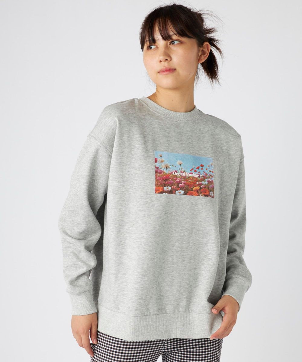 OP／FILA 【ocean pacific】Daily Cozy/あったか裏起毛フォトプリントスウェット 