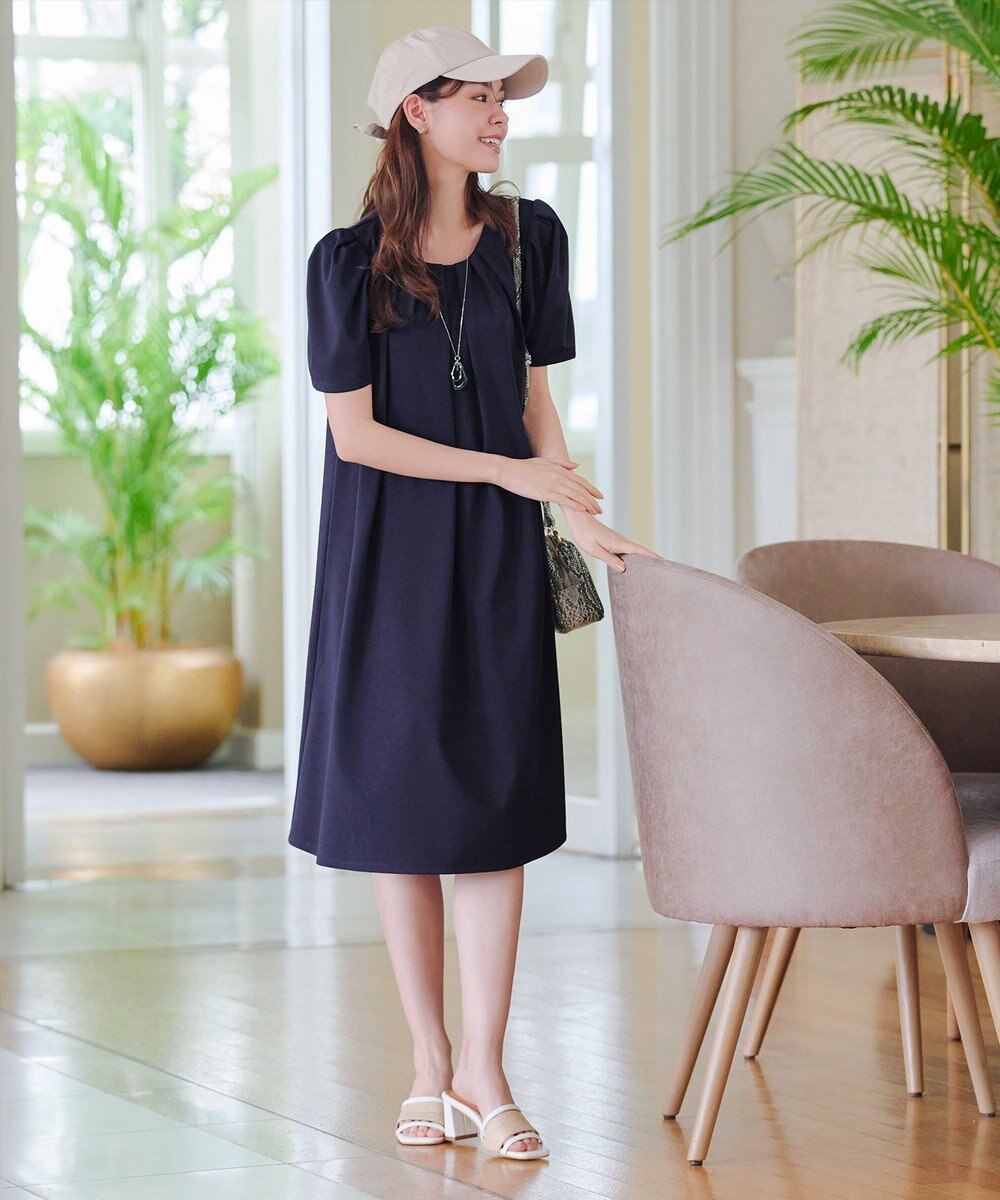 Tiaclasse L 【洗える】カットソーフレアAラインワンピース 