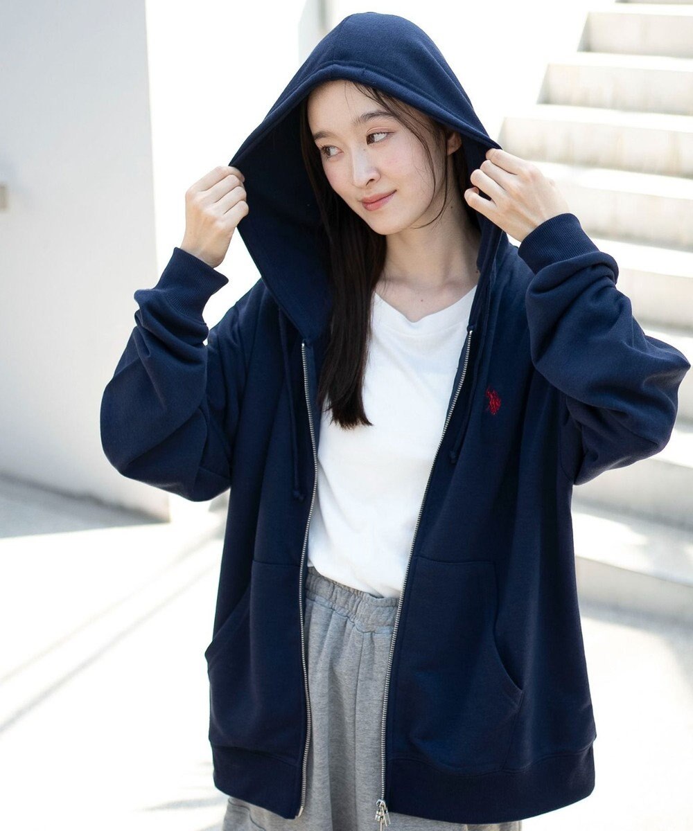 WEGO 【WEB限定/ユニセックス着用ITEM/25年秋冬新作/SMLサイズ展開】別注U.S.POLO ASSN.　ZIPパーカー 