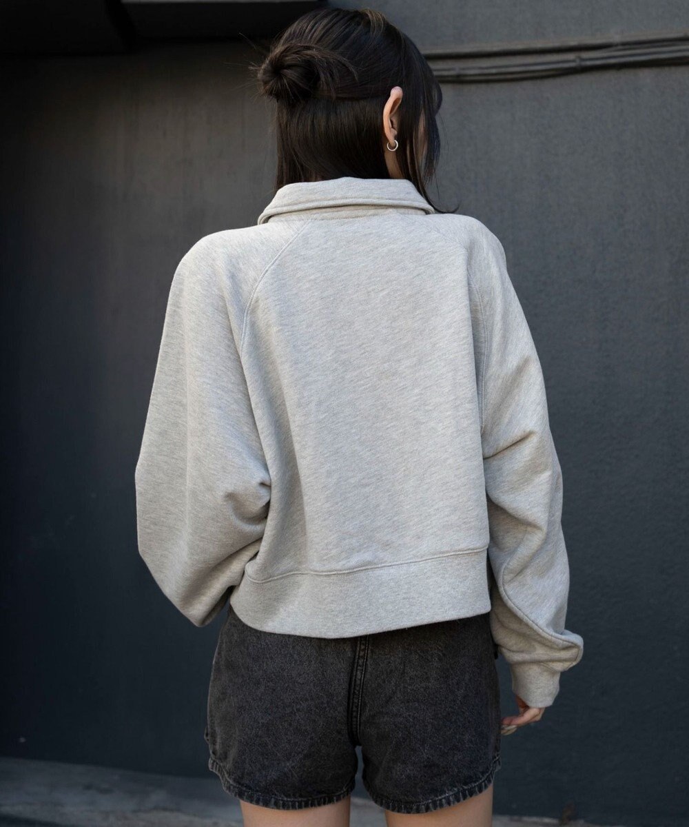 WEGO 襟付きグラフィックショートスウェット 