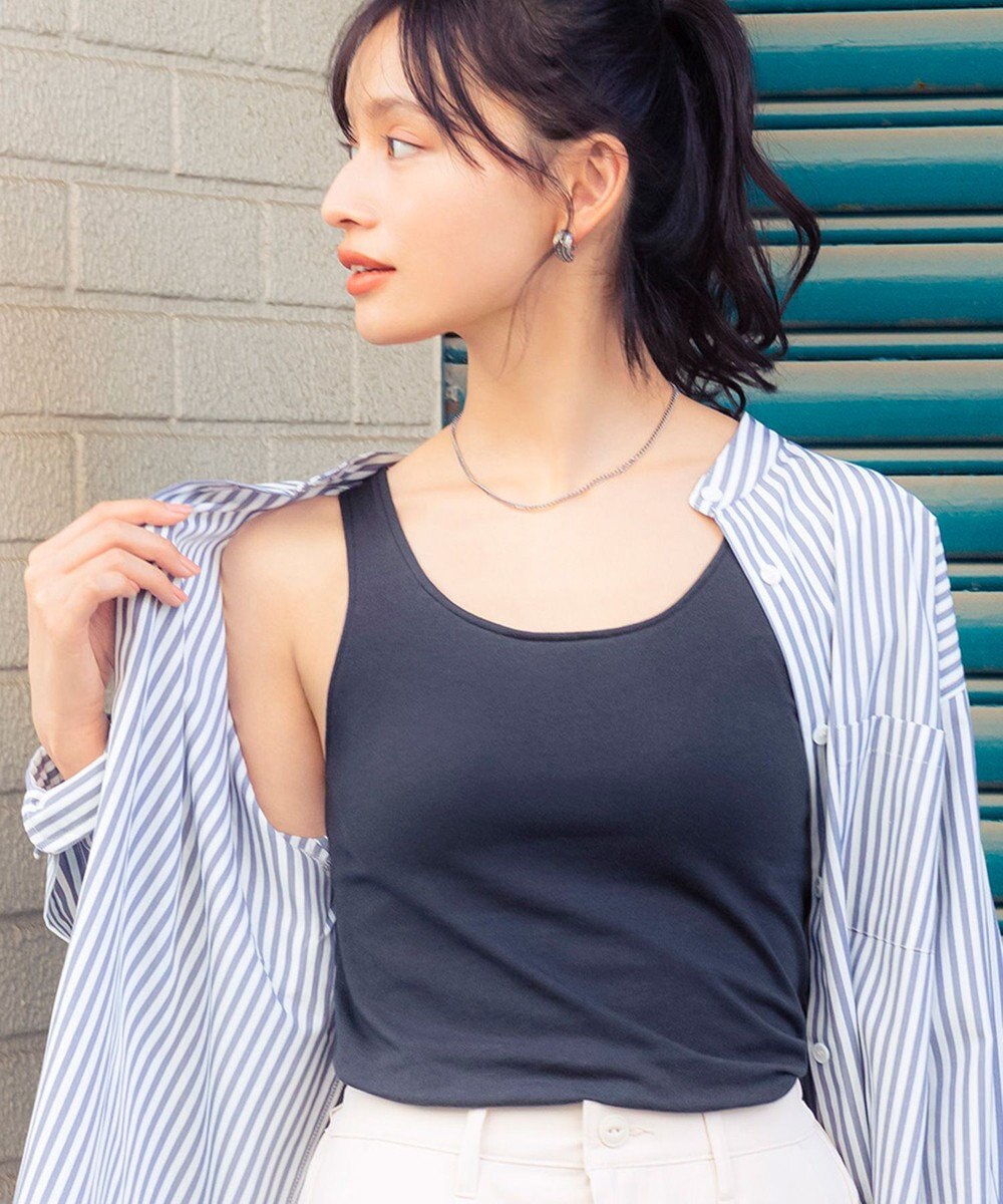 Wing カップ付きタンクトップ 綿混(身生地部) ラク きれいなバストシルエット 【シンクロブラトップ 綿混タイプ】 ブラトップ ET1132 ウイング／ワコール 