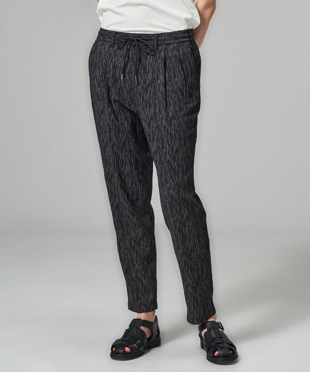 JOSEPH HOMME 【新素材】ブラッシュストロークジャガード　　ドロスト付タック入りテーパードパンツ / PEGG TUCK 