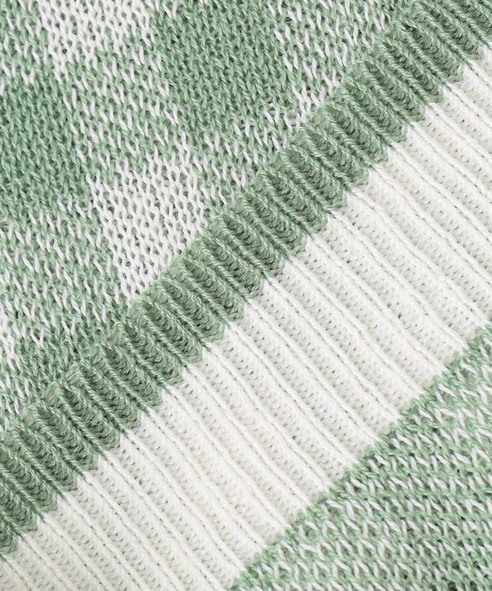 ANY KIDS ギンガム総柄ニット カーディガン 