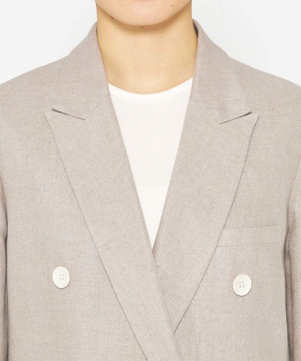 uncrave ヘリンボーン リネン ジャケット（uncrave WHITE） 