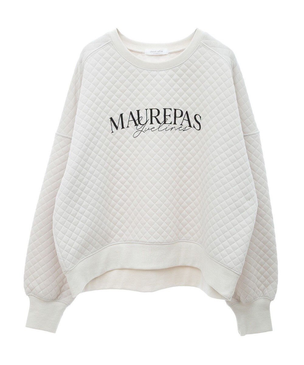 Green Parks ショート丈キルトロゴプルオーバー 