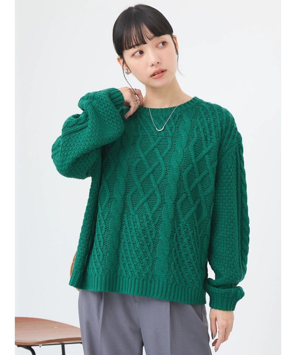 earth music&ecology ウォッシャブルケーブルプルオーバー 