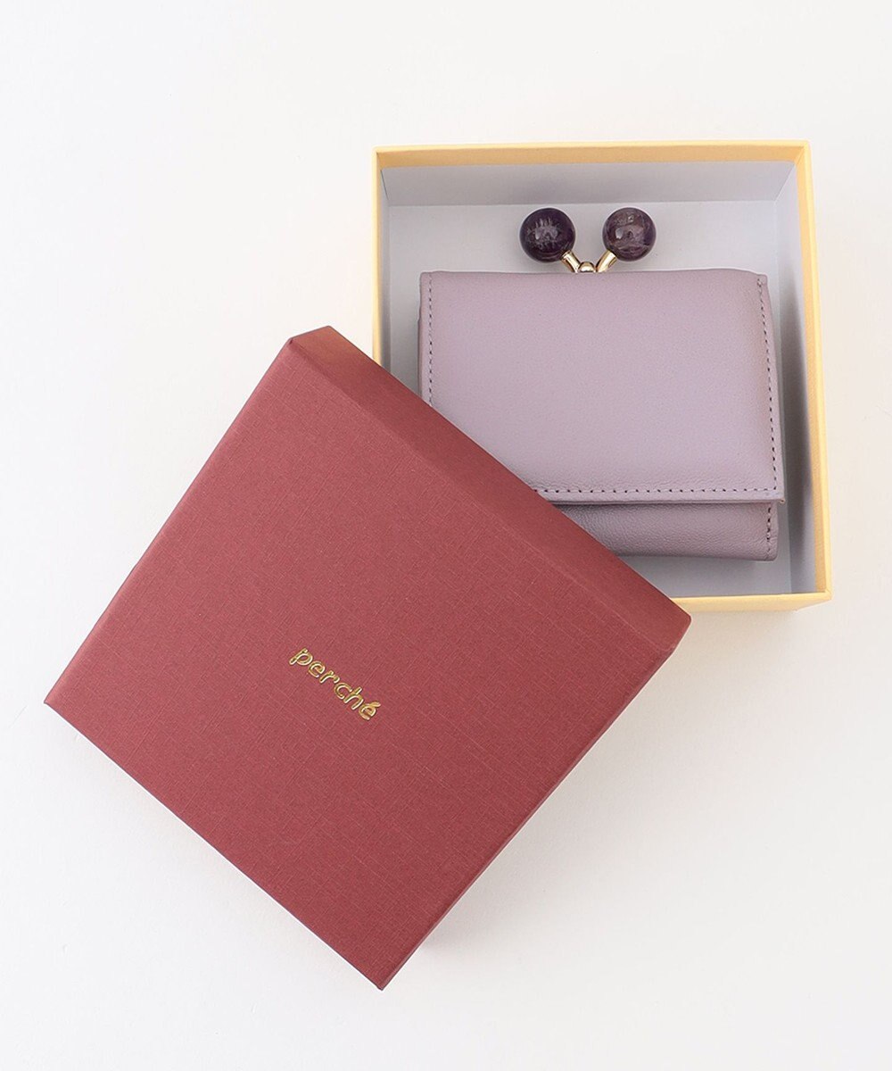 UNBILLION perche ジェムストーンがま口3つ折り財布 