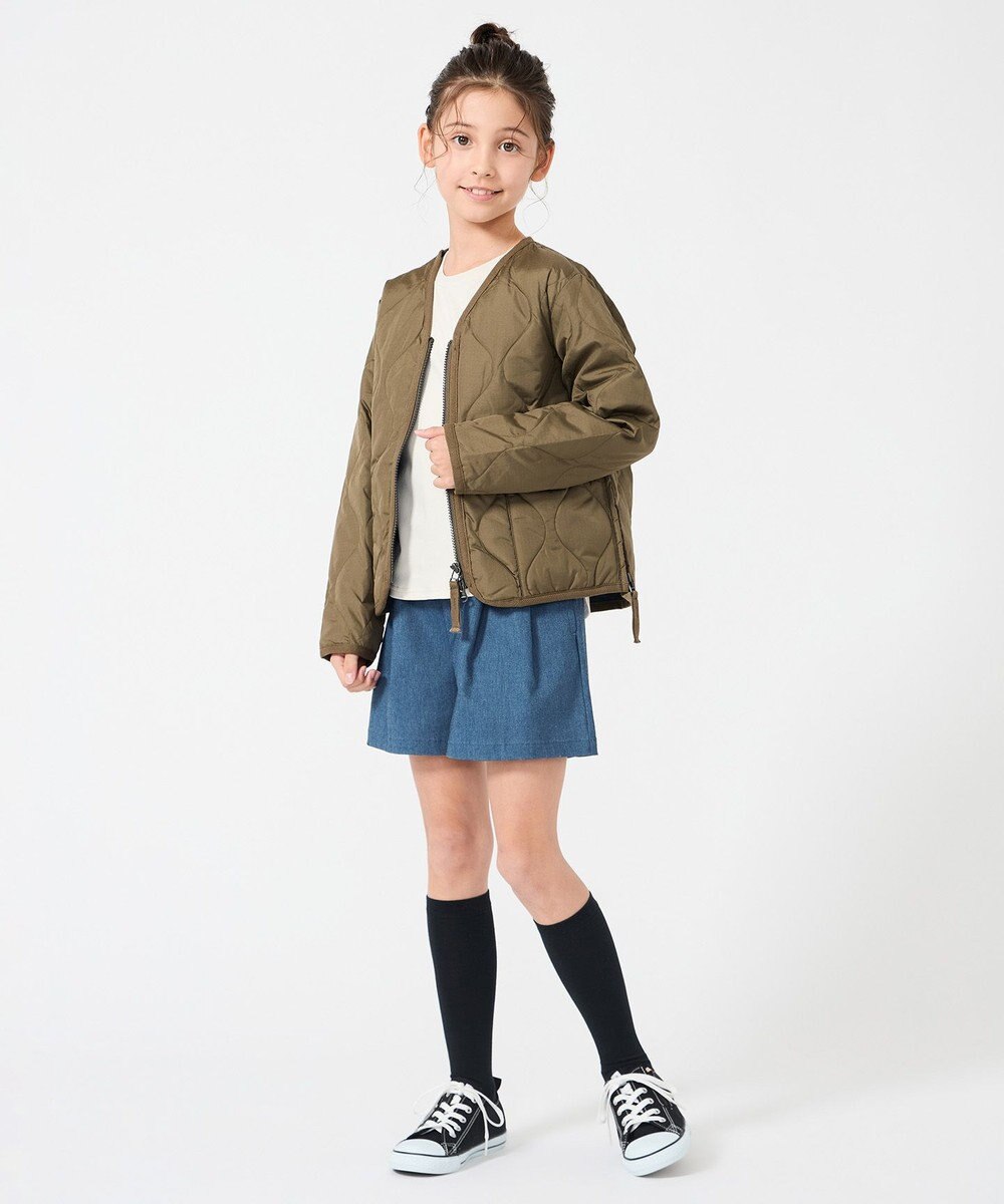 UNFILO 【120-150cm】TAION ミリタリーZIP Vネック ダウンジャケット(UNISEX) 