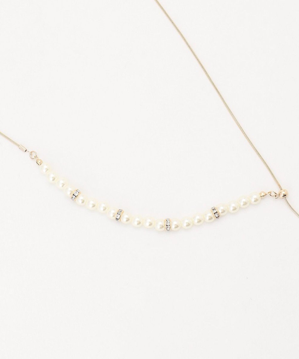ANY SIS パール調ラリエット ネックレス 