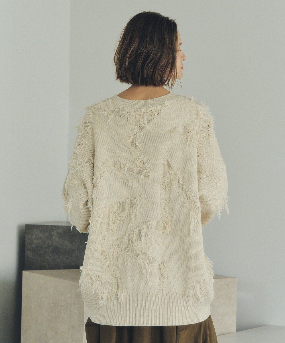 YECCA VECCA スター柄フリンジルーズニット 