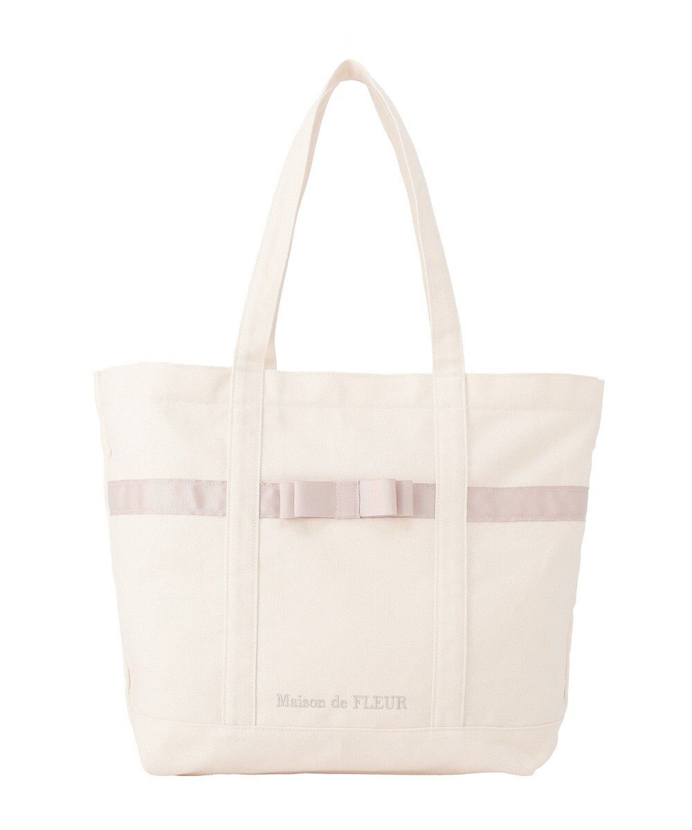 Maison de FLEUR マルチポケット帆布トートMバッグ 